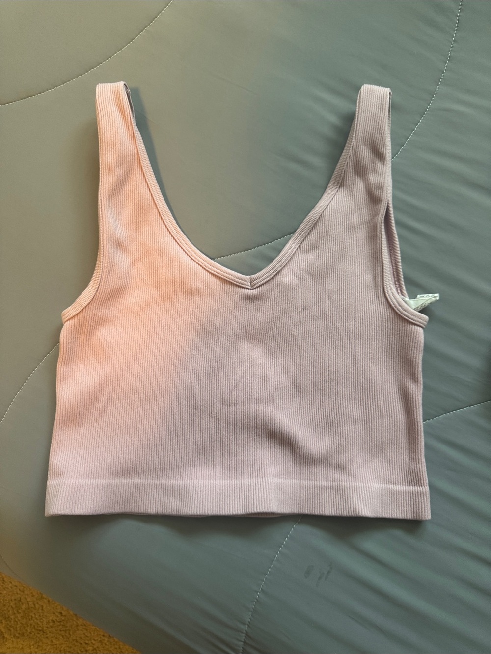 Light Pink Ribbed V-Neck bralette